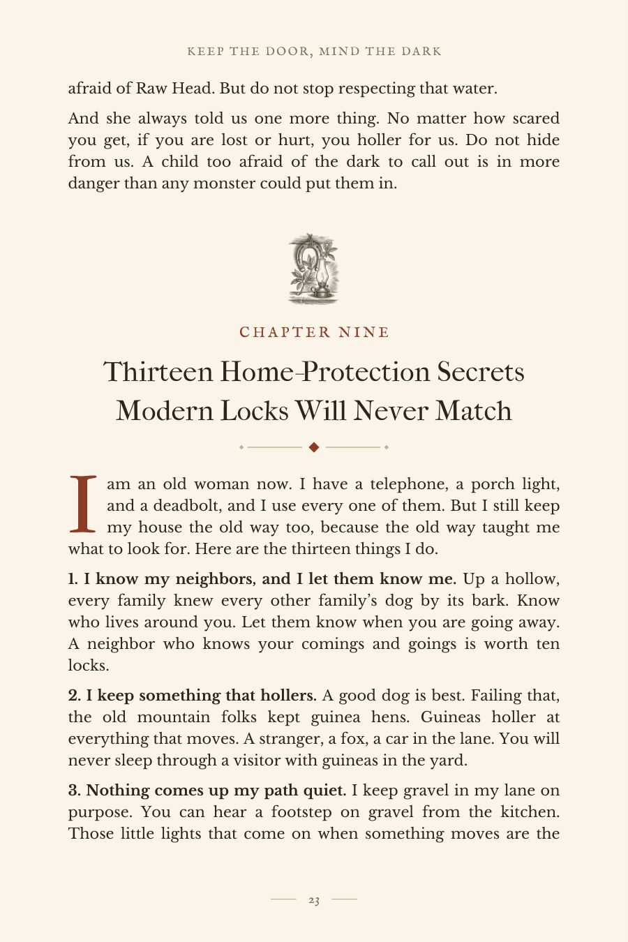 Sample page from Book Two, Thirteen Home Protection Secrets